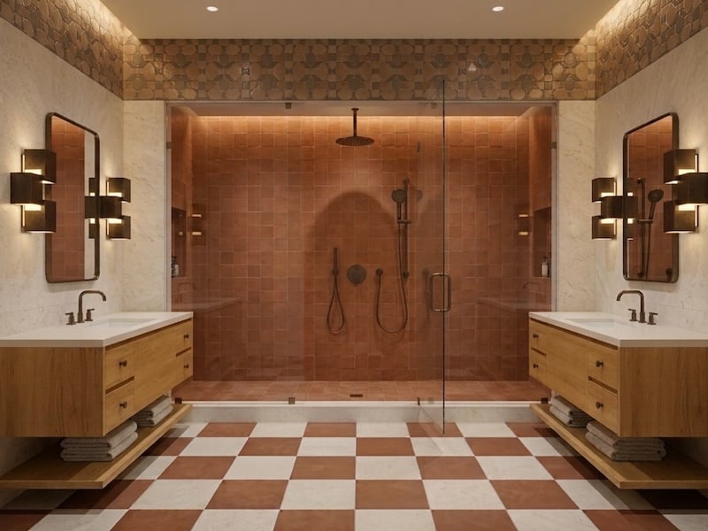 10 Hottest Trends In Bathroom Design - Tile Laid In Creative Patterns