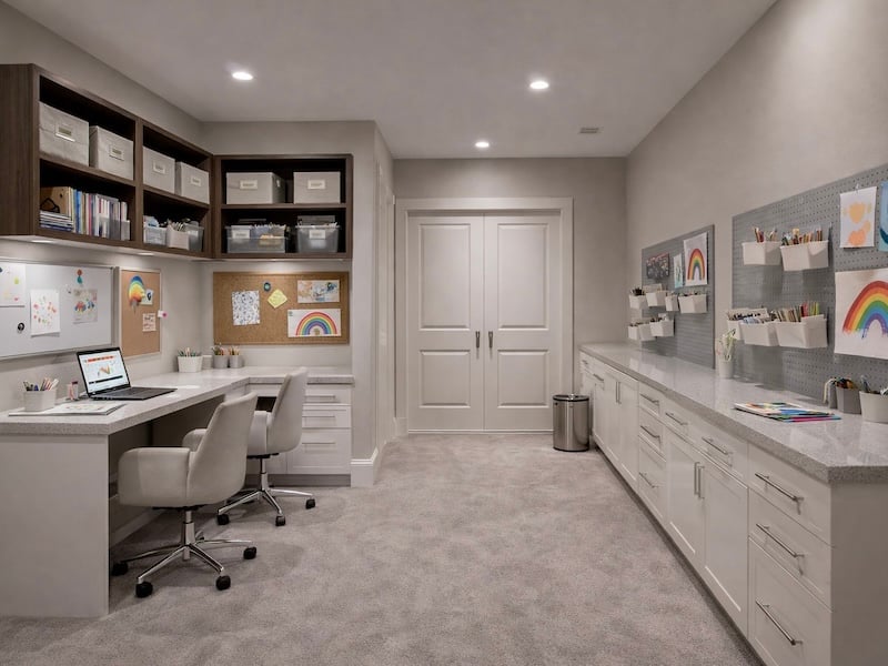 14 Tips For Remodeling Your Basement - Homework or Arts and Crafts Room