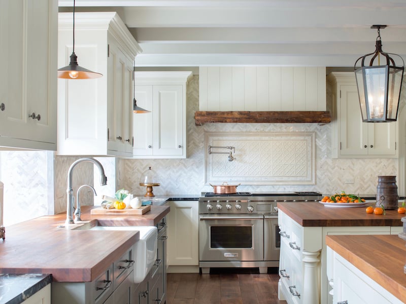 Architessa Herringbone Tile Kitchen Backsplash