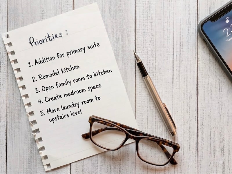 Budgeting For A Home Remodel In The Washington DC Area - Decide What Actually Matters Most - List