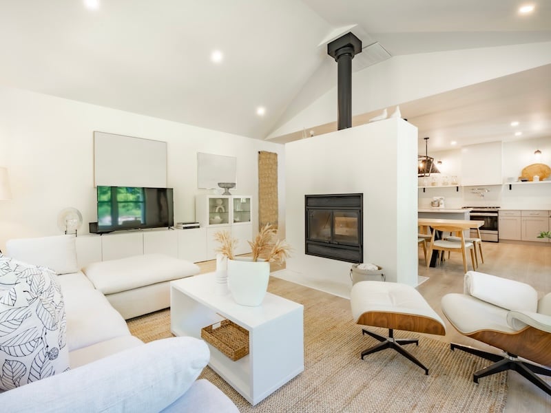 Fireplace Design Ideas For Custom Homes and Major Remodels - Freestanding Double-Sided Mantel Surround