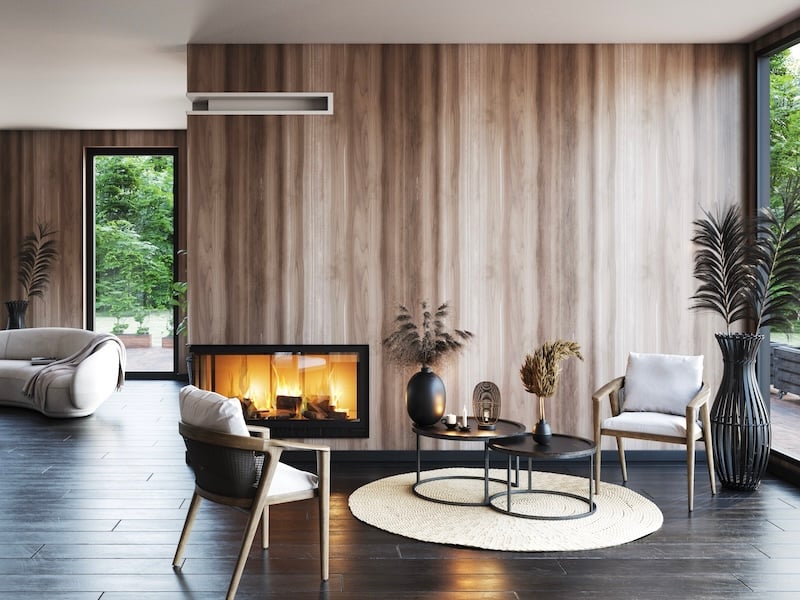 Fireplace Design Ideas For Custom Homes and Major Remodels - Wood Panel Fireplace Surround