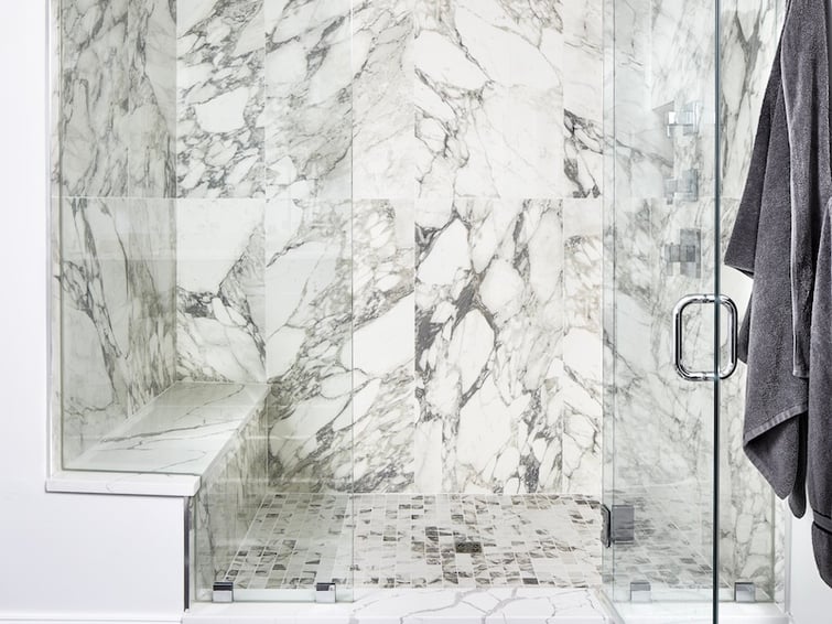 Hottest New Trends In Bathroom Fixtures - Monochromatic Natural Stone - 1