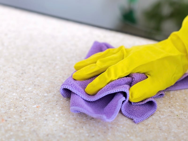 How To Get Your Home Ready For Spring - Polish The Countertops and Wipe Down The Cabinets